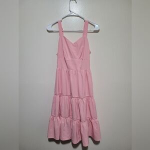 Belle Poque Pink Sleeveless Tiered Dress Size Small‎